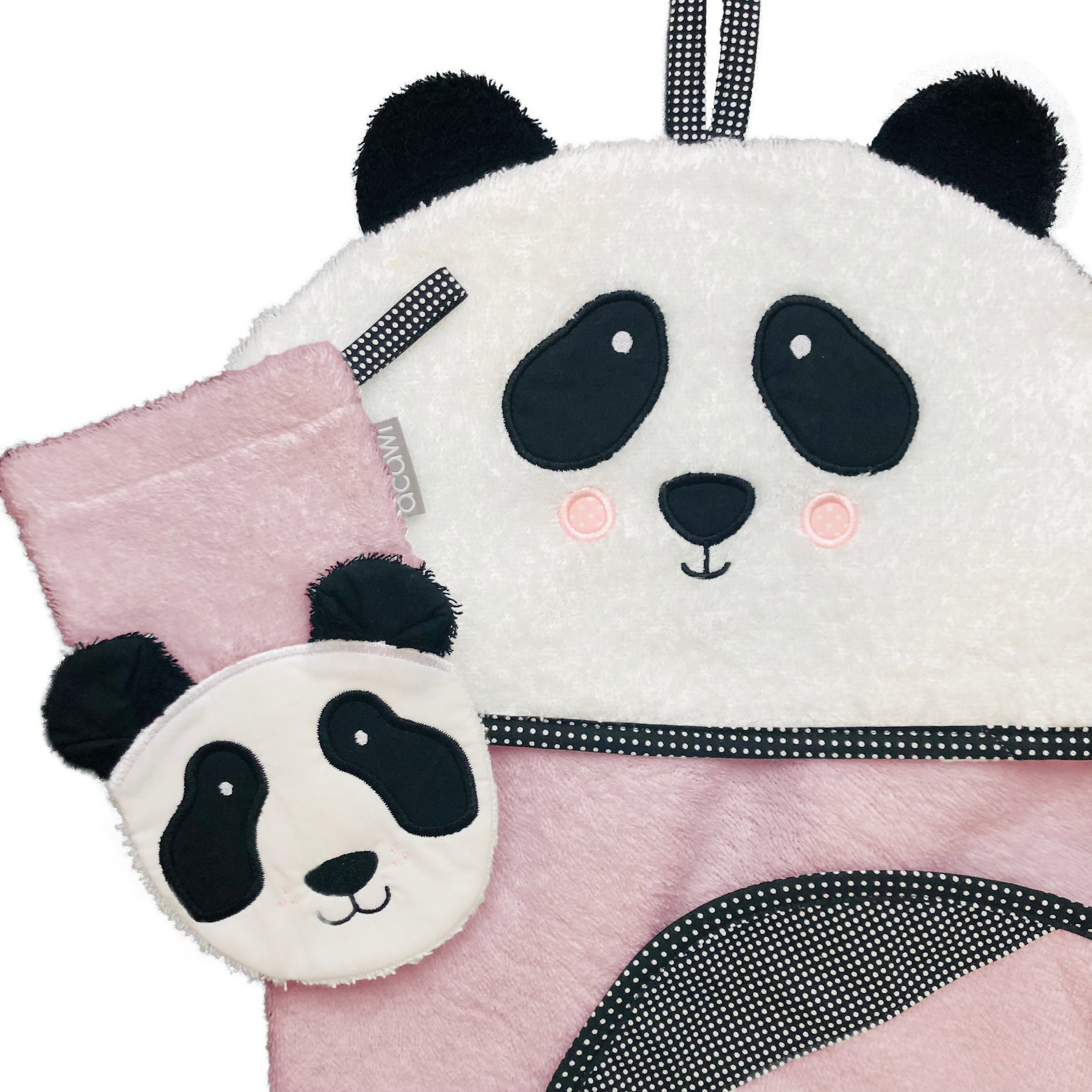 Panda Rosa - Set Kapuzenbadetuch & Wasch- Spielhandschuh Wahlweise Mit Eingesticktem Namen von Etsy - acawi