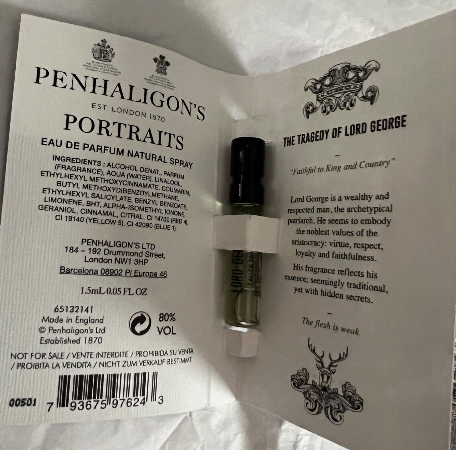 Die Tragödie Von Lord George Penhaligon Edp Probe 1, 5 Ml Neu von Etsy - belfontantiques