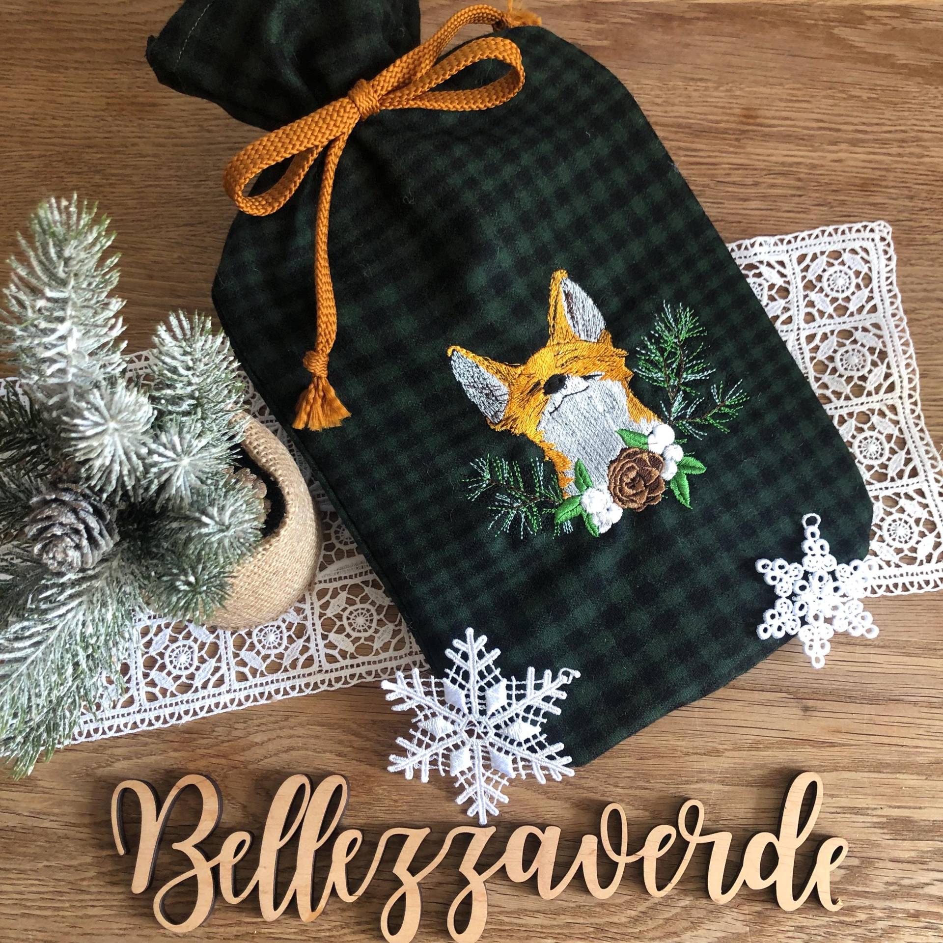 Wunderschöner Wärmflaschenbezug Aus Bestickten Wollgewebe, Personalisierbar von Etsy - bellezzaverde