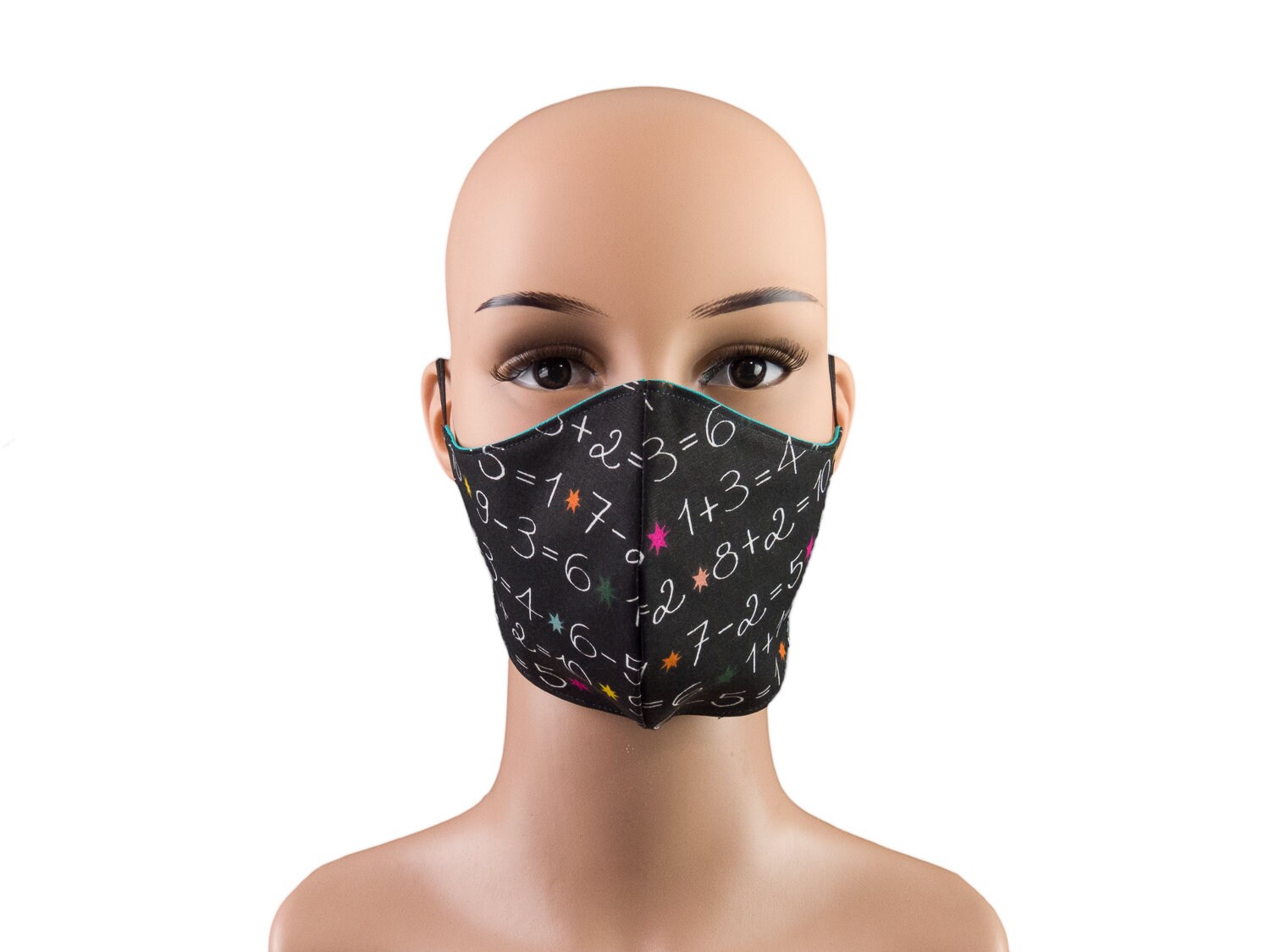 Damen-Maske - Rechnen Schwarz Türkis Wendemodell 2 in 1 Behelfsmaske Mund-Nase-Bedeckung Alltagsmaske Gesichtsmaske Baumwolle Waschbar von Etsy - bettinabruder