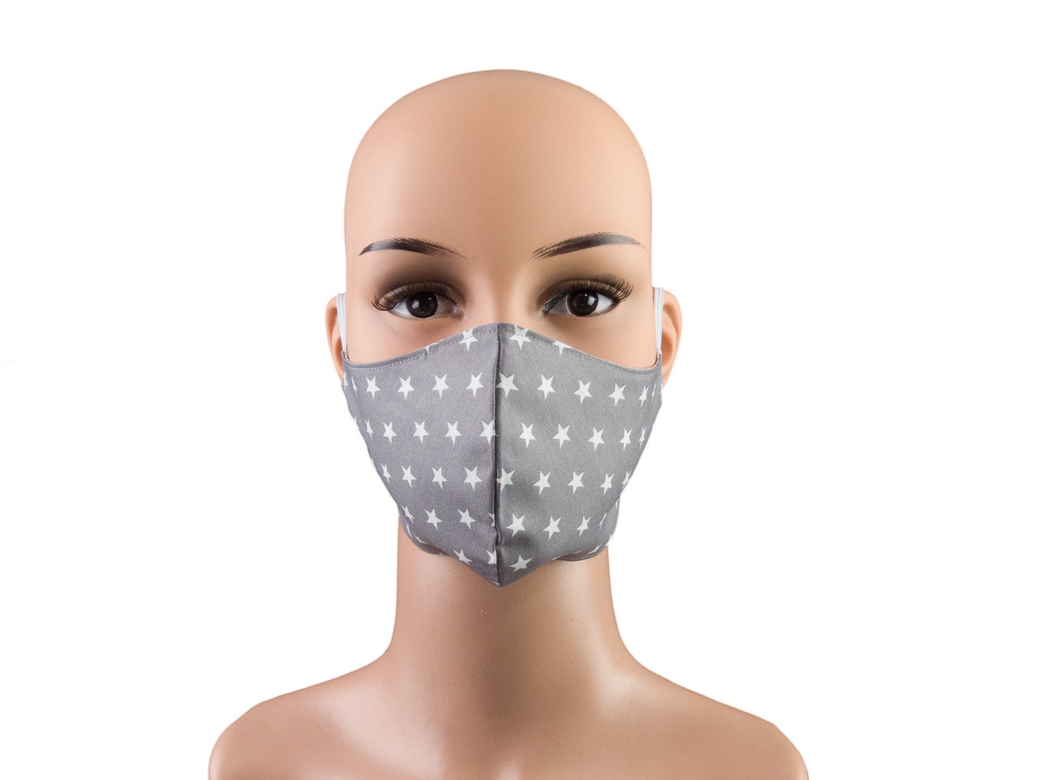 Damen-Maske - Sterne Karo Grau Weiß Wendemodell 2 in 1 Behelfsmaske Mund-Nase-Bedeckung Alltagsmaske Gesichtsmaske Baumwolle Waschbar von Etsy - bettinabruder