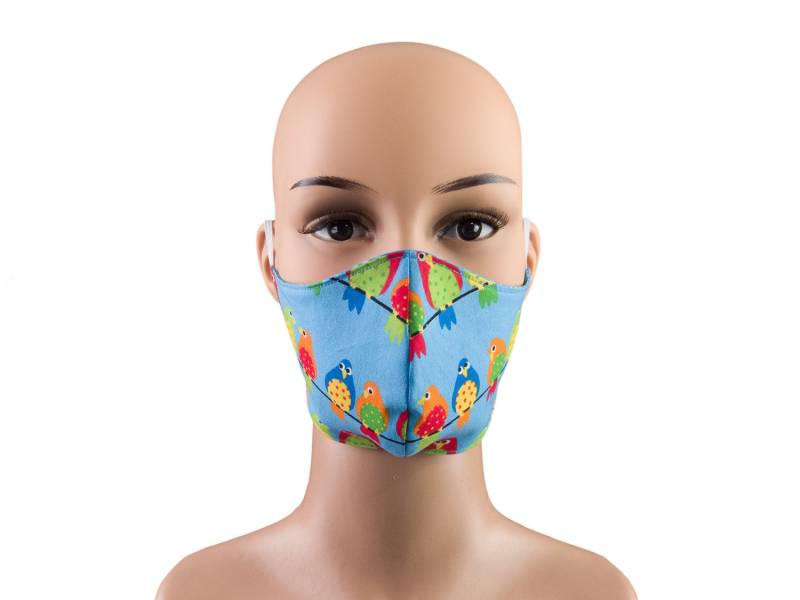 Damen-Maske - Vögel Blau Bunt Wendemodell 2 in 1 Behelfsmaske Mund-Nase-Bedeckung Alltagsmaske Gesichtsmaske Baumwolle Waschbar von Etsy - bettinabruder