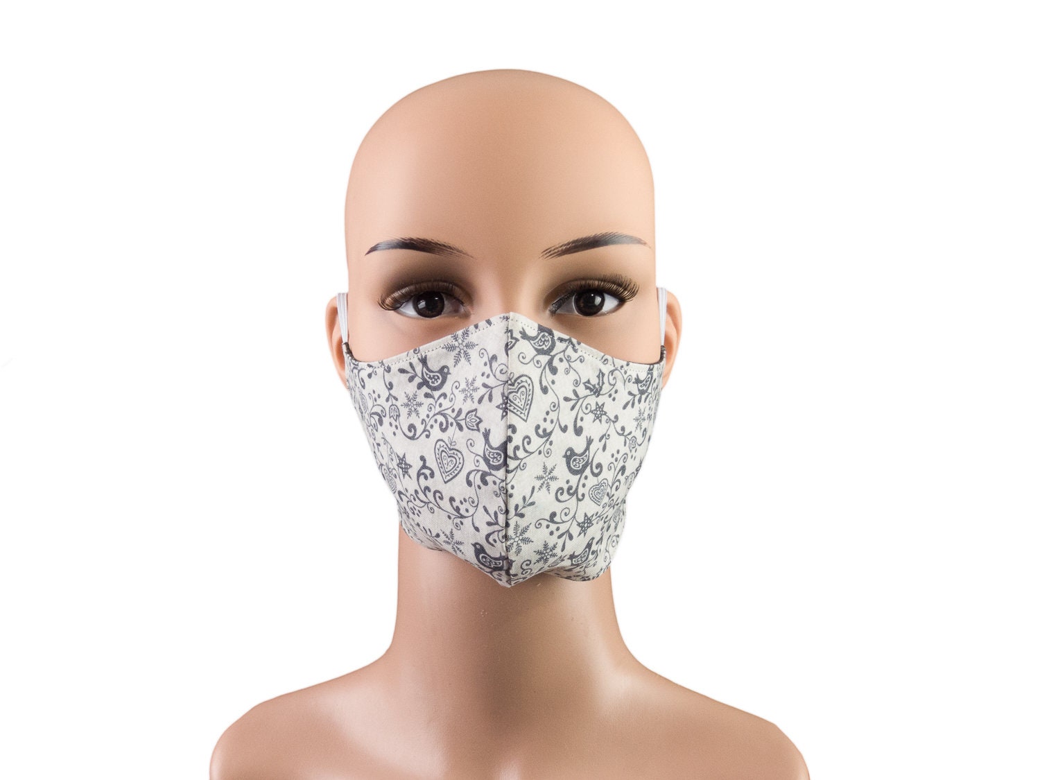 Damen-Maske - Vögel Blumen Grau Wendemodell 2 in 1 Behelfsmaske Mund-Nase-Bedeckung Alltagsmaske Gesichtsmaske Baumwolle Waschbar von Etsy - bettinabruder