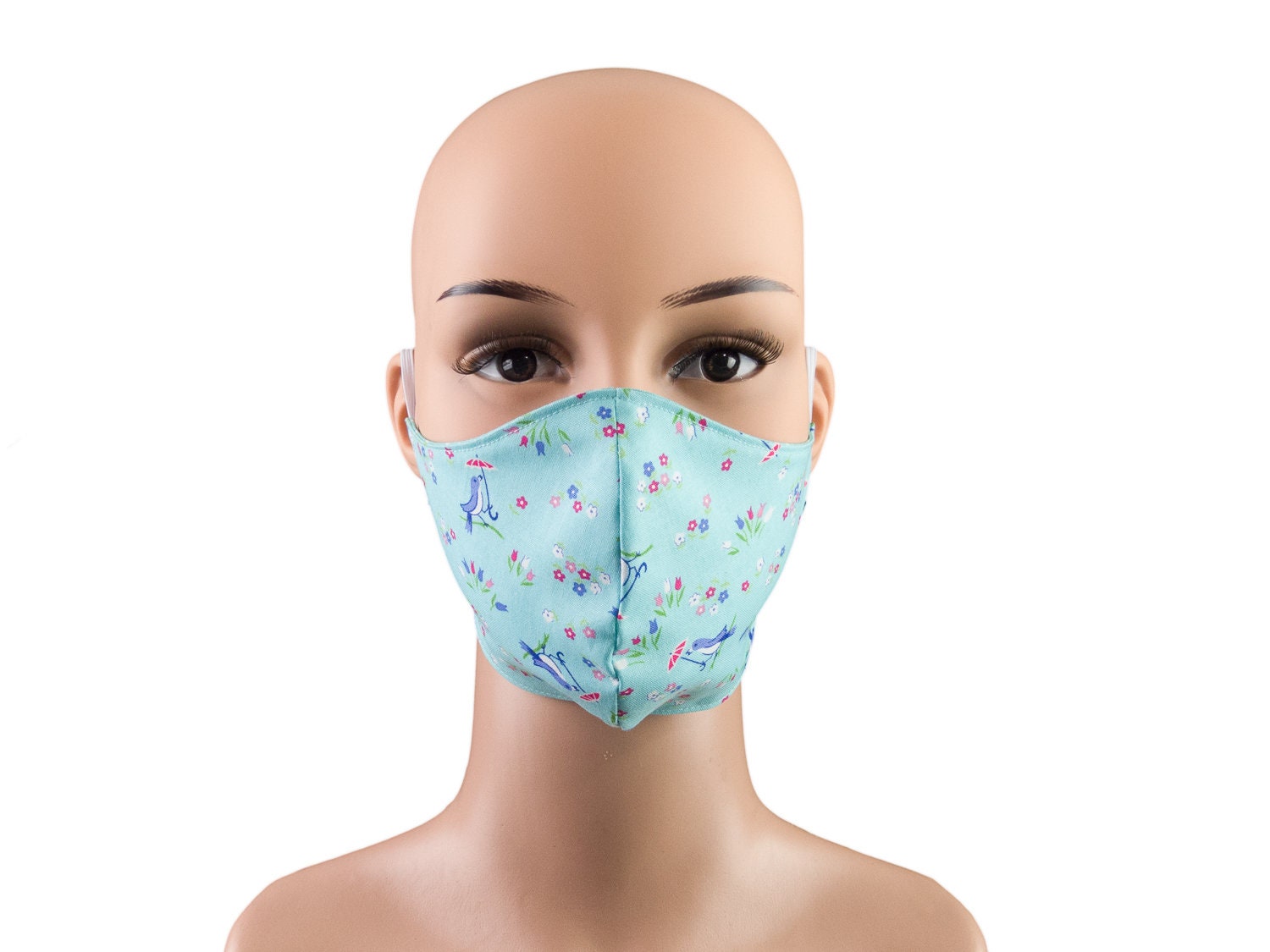 Damen-Maske - Vögel Punkte Türkis Wendemodell 2 in 1 Behelfsmaske Mund-Nase-Bedeckung Alltagsmaske Gesichtsmaske Baumwolle Waschbar von Etsy - bettinabruder