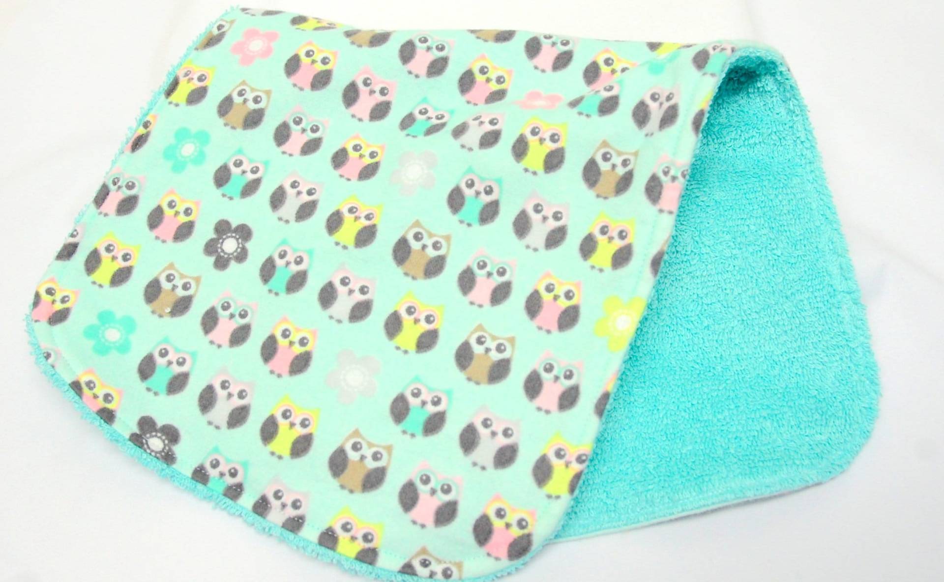 Baby Mädchen Spucktuch, Shower Geschenk, Willkommensgeschenk Winzige Bunte Eulen Auf Minze Grün Baby Mädchen Spucktuch, Shower Geschenk, Willkommensgeschenk Winzige Bunte Eulen Auf Minze Grün von Etsy - beyondquilts