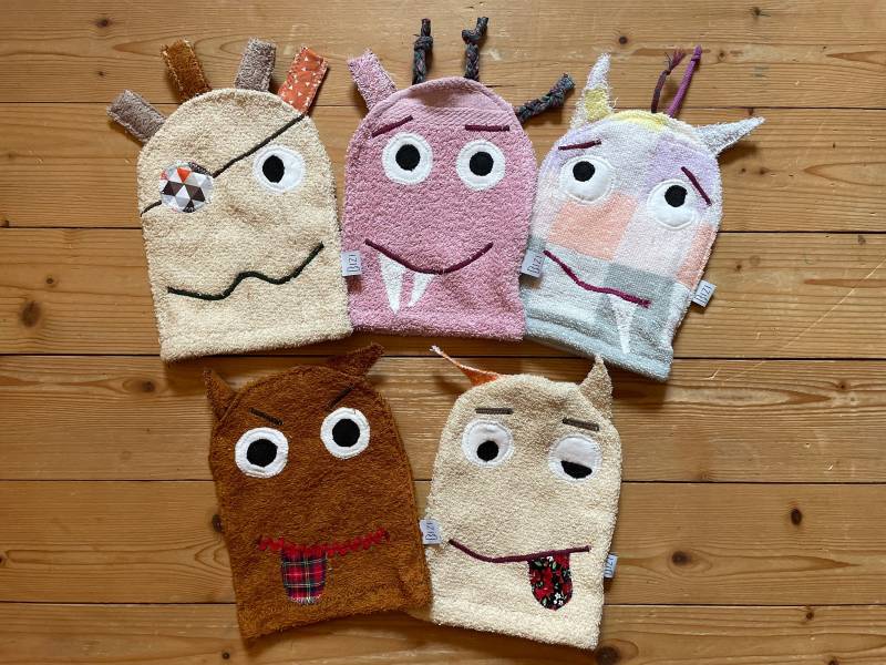 Waschlappen Kinder Lustig Monster Motiv, Waschhandschuh, Geschenk Kind Baby Geburt von Etsy - bizifamily