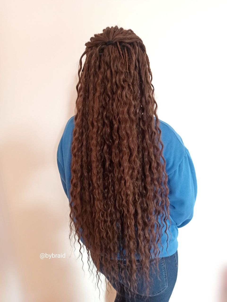 Braune Curly Dreadlocks Set Gewellte Lockige Offene Dreads von Etsy - byBraid