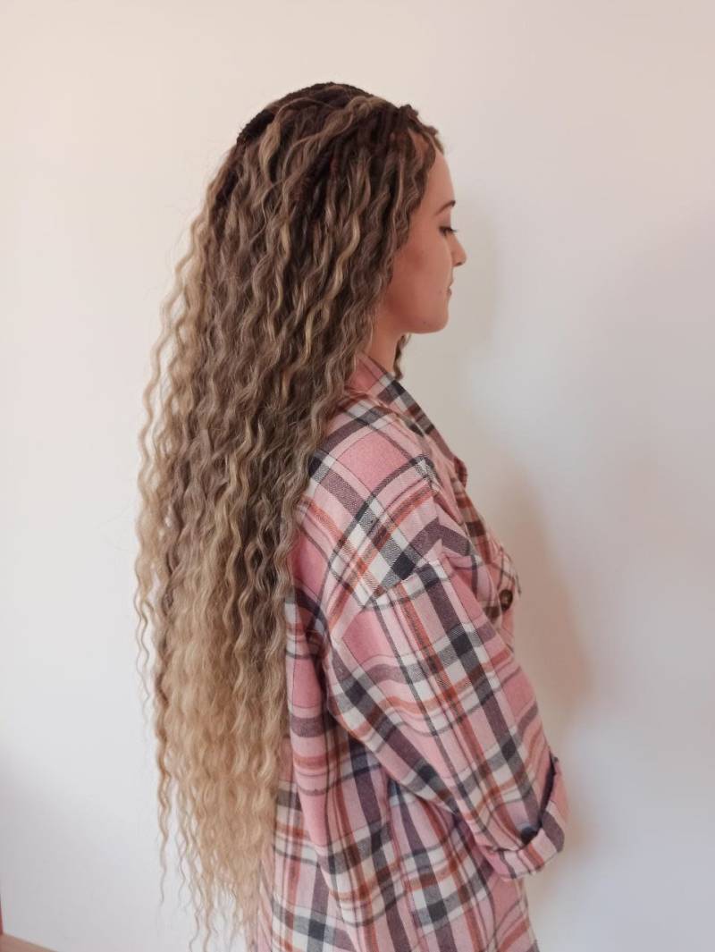 Lockige Dreadlocks Gewellte Locken Boho Set Offene Dreads Doppelendige Lange Haarverlängerungen von Etsy - byBraid