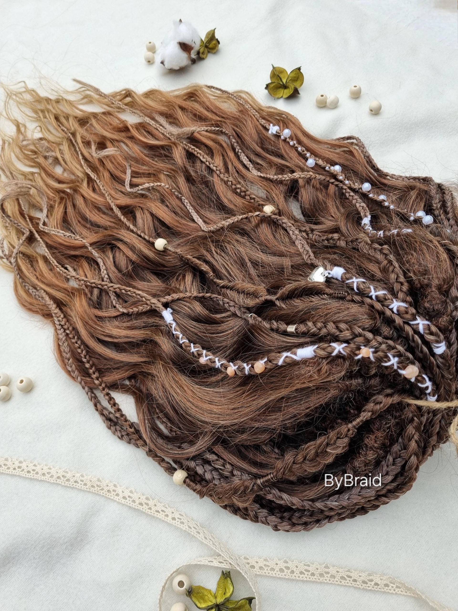 Lockige Gewellte Haarverlängerungen Boho Dreadlock Mix, Doppelende De Braun Ombre Locks Lockige Gewellte Haarverlängerungen Boho Dreadlock Mix, Doppelende De Braun Ombre Locks von Etsy - byBraid
