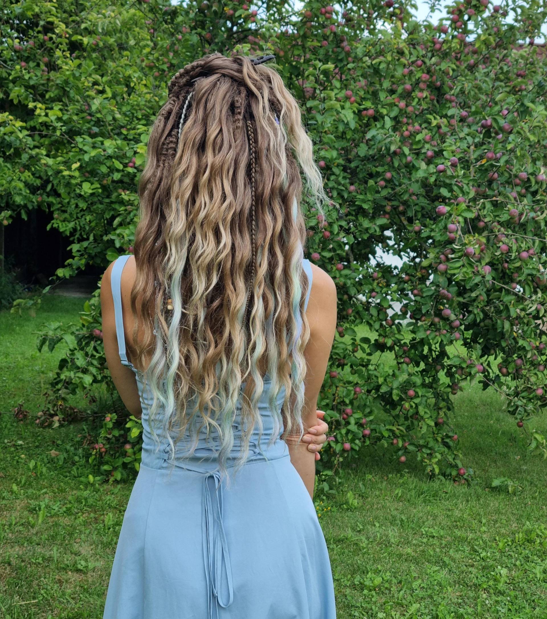Gewellte Dreadlock Haarverlängerungen Boho Regenbogen Glitch Locken, Doppelende De Dreads Gewellte Dreadlock Haarverlängerungen Boho Regenbogen Glitch Locken, Doppelende De Dreads von Etsy - byBraid