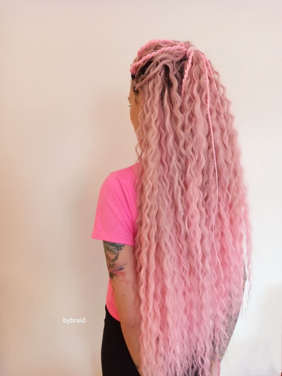 Lockige Rose Dreadlocks Offene Locken Gehäkelte Dreads Gewellte von Etsy - byBraid