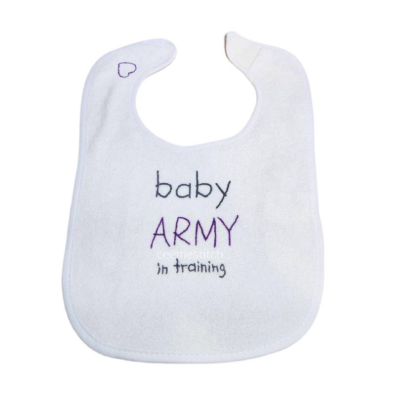 Baby Army in Training Lätzchen Hand Besticktes Bts Geschenk von Etsy - ceemestitch