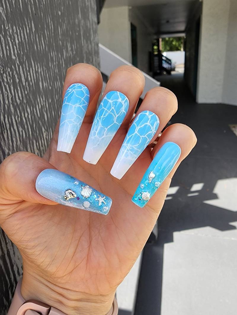 Baby Blau Ozean-Welle von Etsy - cutepressnails