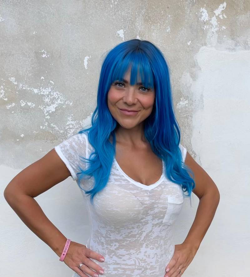 Blaue 2 Ton Ombre Perücke Mit Dunklen Wurzeln Natürliche Haarspitze Perücke, Qualität Cosplay Halloween Haarverlängerungen von Etsy - diamondmansionwigs