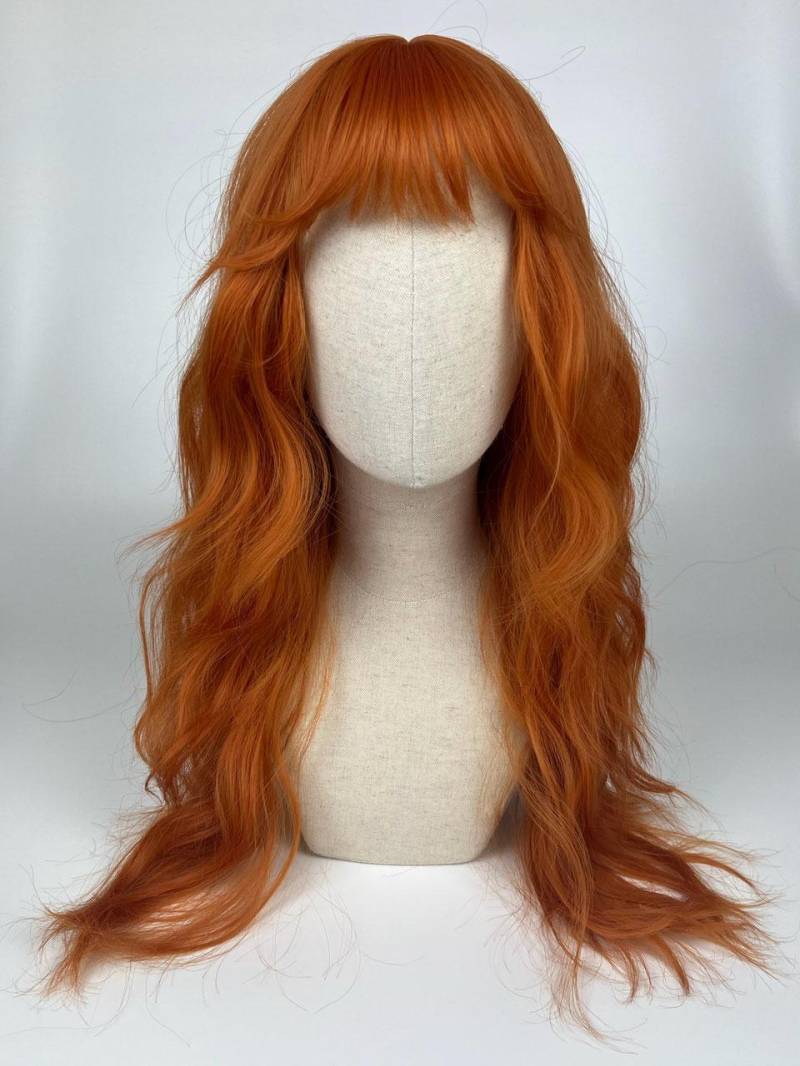 Easy Wear Wig/ Glueless/Natürliche Perücke The Tangerine Maid Pony-styling Pumkin Orange #beachwaves von Etsy - dragmaiditup