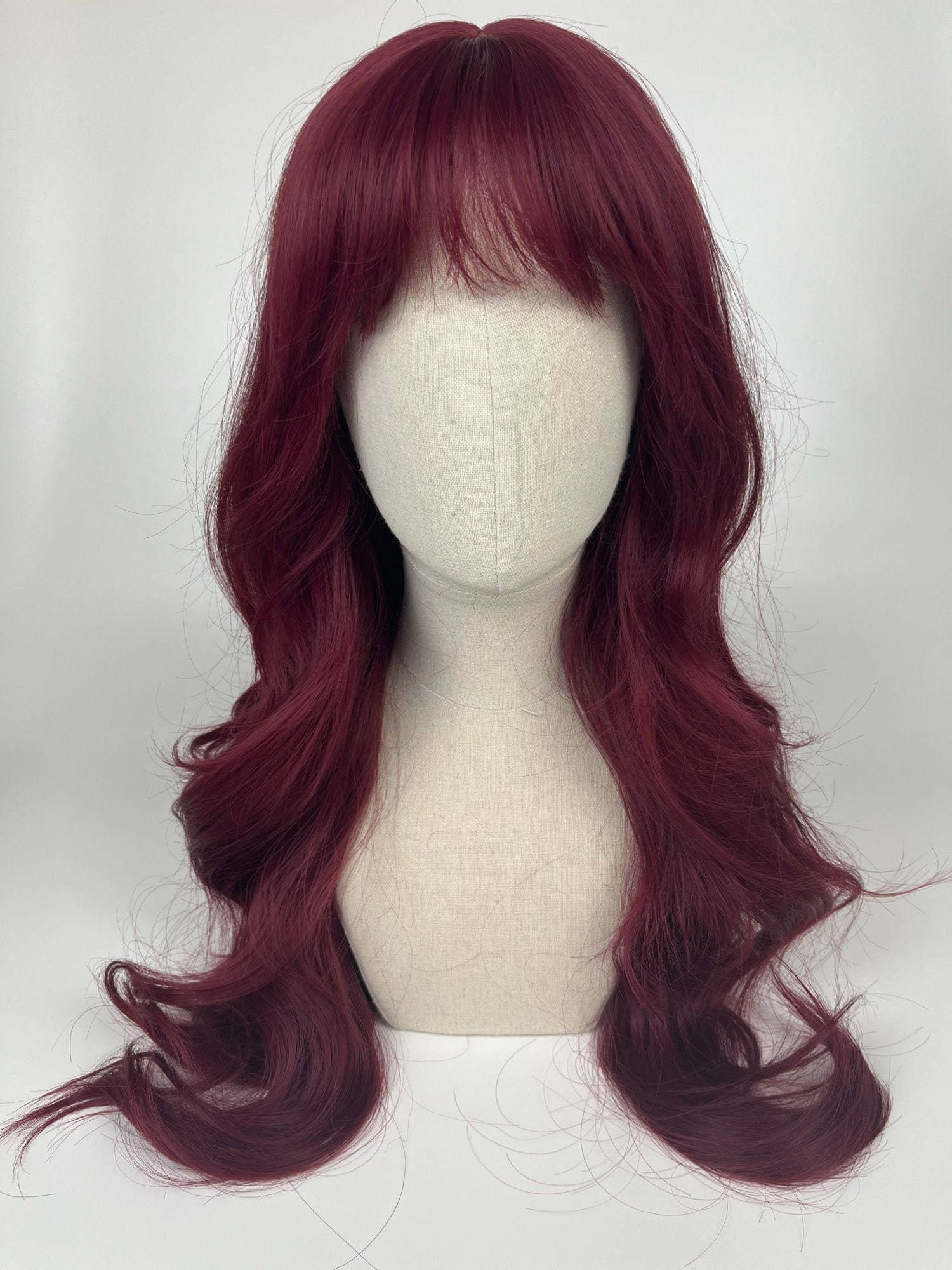 Easy Wear Wig/Glueless Natürliche Perücke The Berry Maid Pony-styling Burgunder - Beerenrot Clean Burgundy-Berry Red #curls #pony von Etsy - dragmaiditup