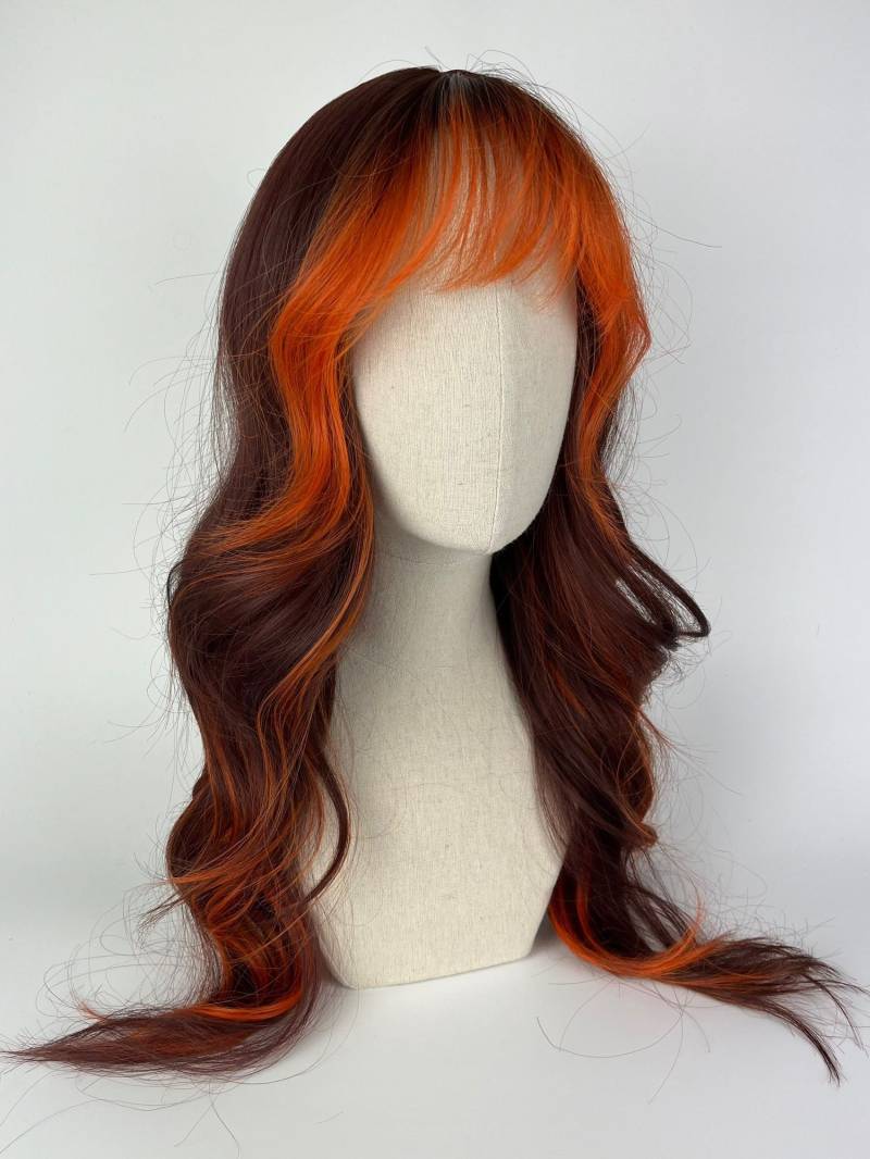 Easy Wear Wig/Glueless Natürliche Perücke The Pumpkinspice Maid Pony-styling Warm Dark Brown & Ginger Orange #waves #pony von Etsy - dragmaiditup