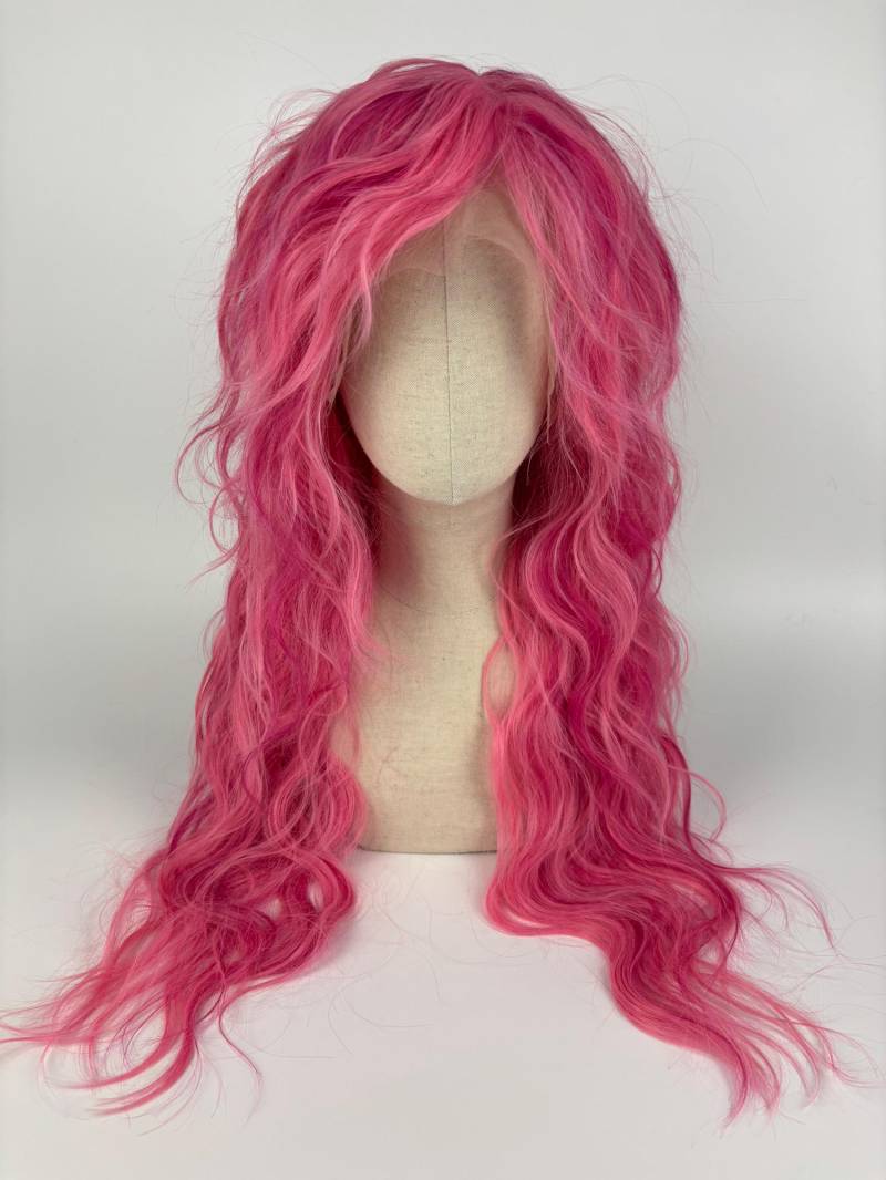 Lace Front Wig,/Perücke The Candy Maid #mullet Retro-styling 80's Pink & Rosa Töne - Shades Of + Rose Customized Mullet Maid von Etsy - dragmaiditup