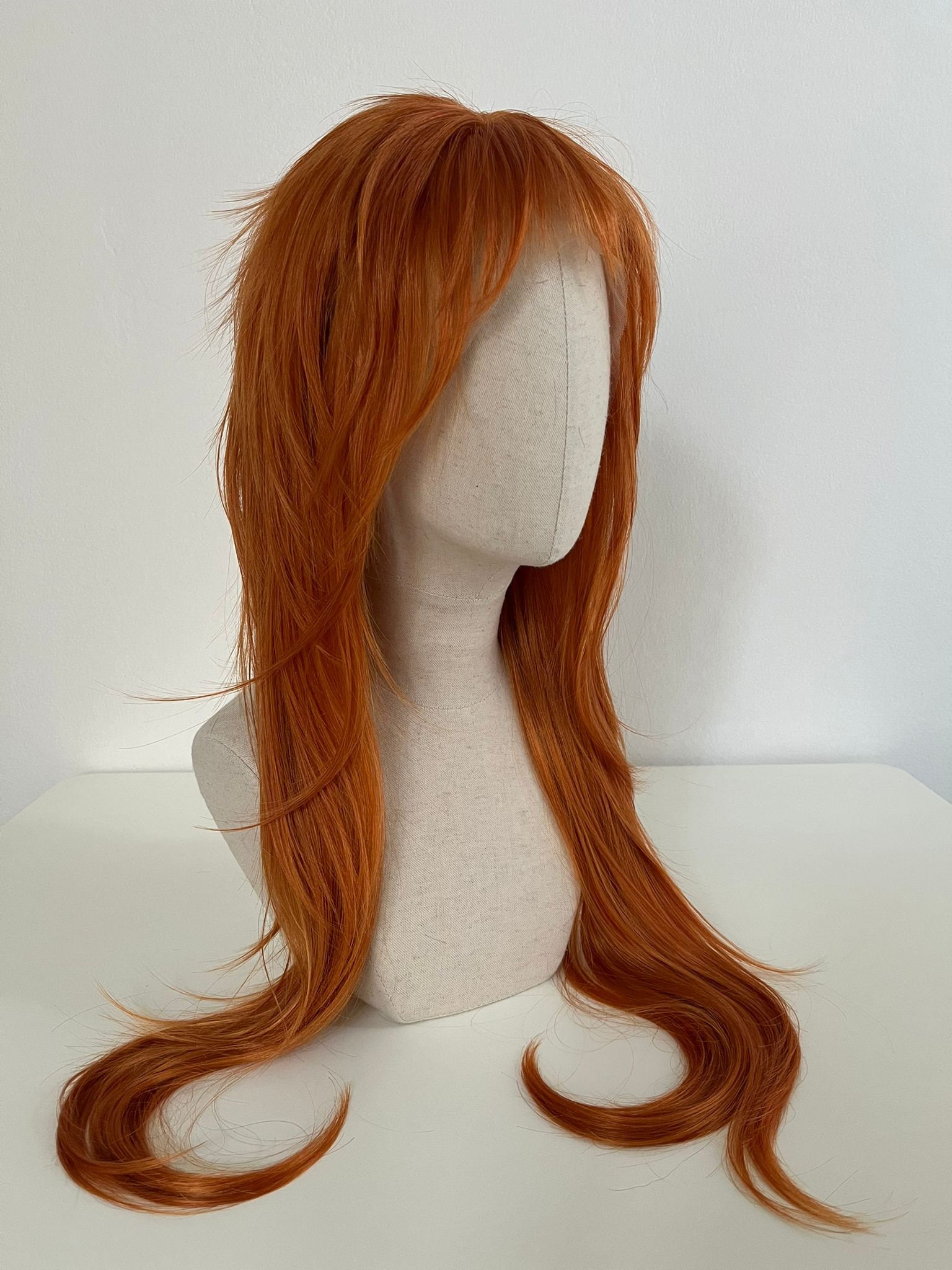 Lace Front Wig,/Perücke The Yam Maid Edgy Mullet Retro-styling 80's /Helles Karrotten-Ginger Rot Bright Carrot-Ginger Red Customized von Etsy - dragmaiditup