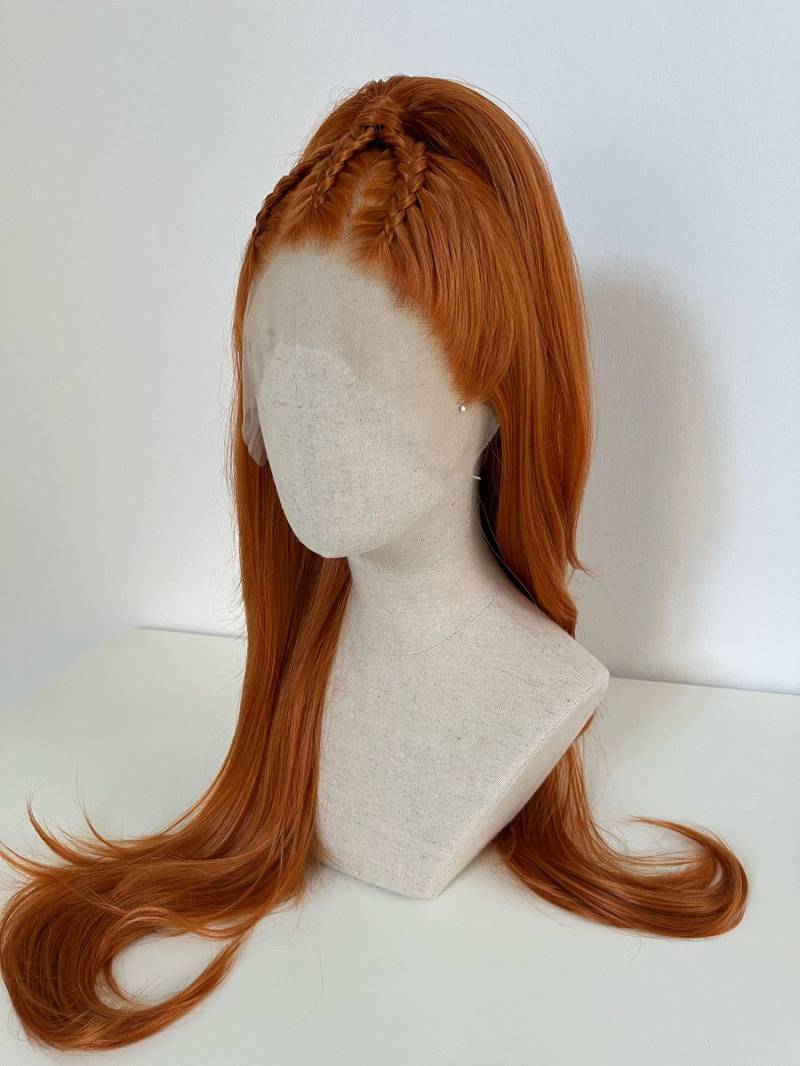 Lace Front Wig,/Perücke The Yam Maid Styled Triple Braided Ponytail Helles Karrotten-Ginger Rot Bright Carrot-Ginger Red Customized von Etsy - dragmaiditup