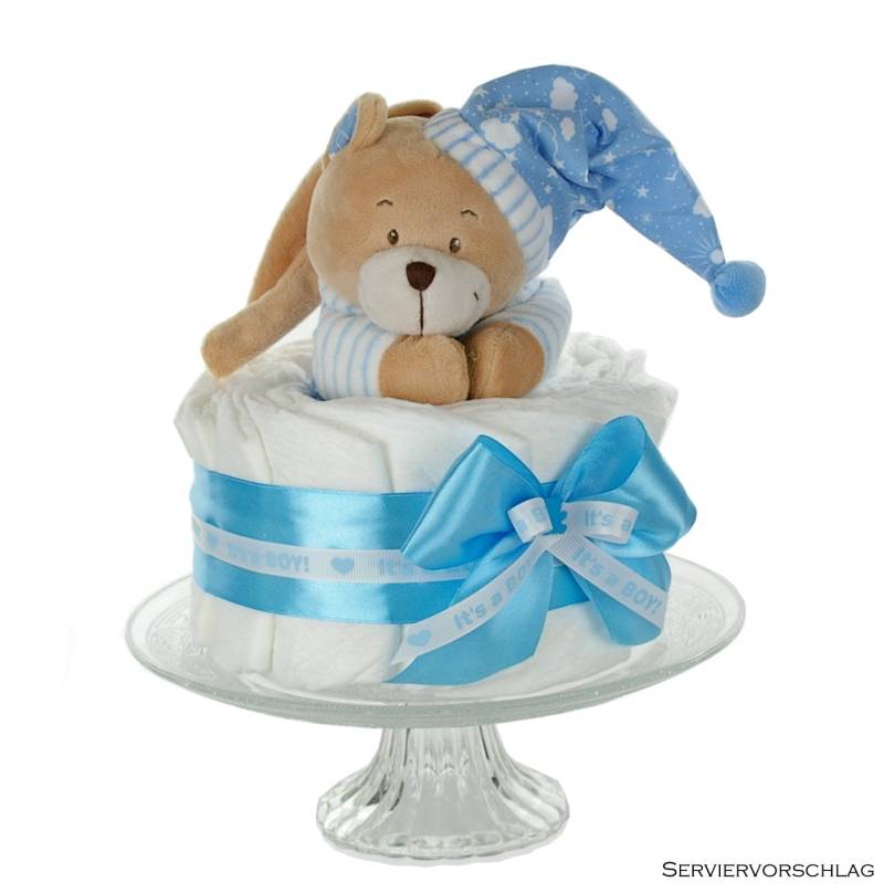 Pampers Windeltorte Blau| Its A Boy Mit Süßer Musikspieluhr Bär | Geschenk Zur Geburt Baby Junge von Etsy - dubistda