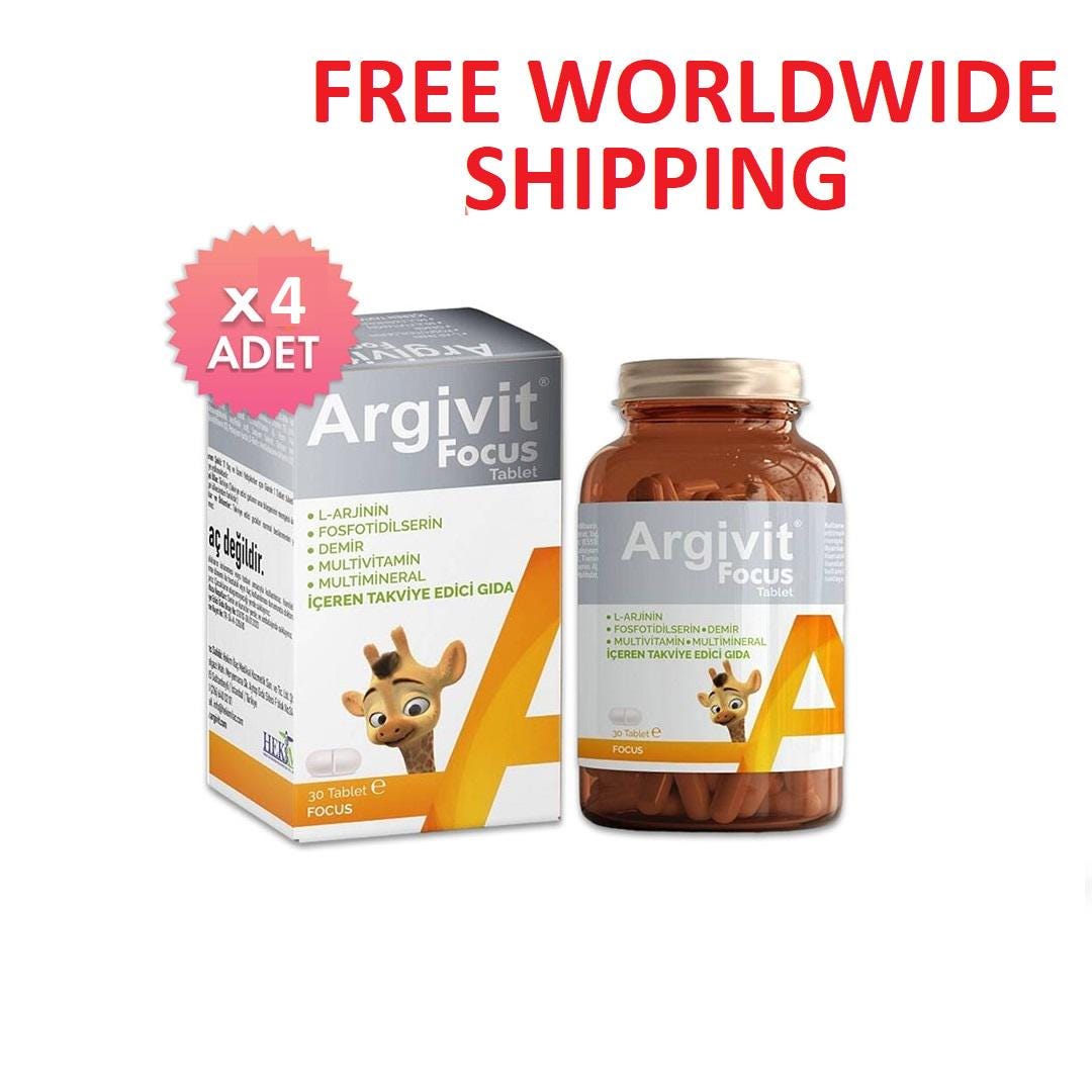 Argivit Focus Tablet Ergänzung 120 Tabletten - Enthält L-Arginin, Phosphatidylserin, Eisen, Multivitamine Und Multimineralien Unisex Formul von Etsy - easyFarma