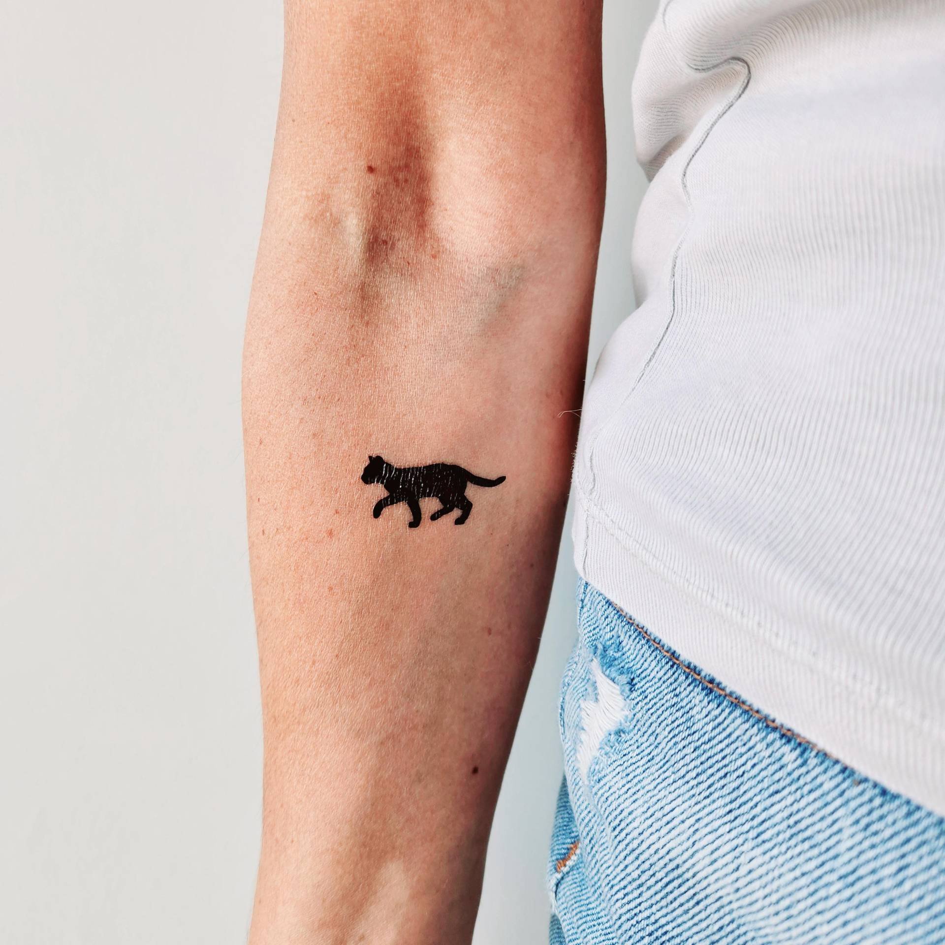 3 Temporäre Tattoos Einer Katze, Die Auf Meiner Schulter Läuft/Temporäres Katzen-Silhouetten-Tattoo Geschenk Für Katzenliebhaber von Etsy - encredelicate