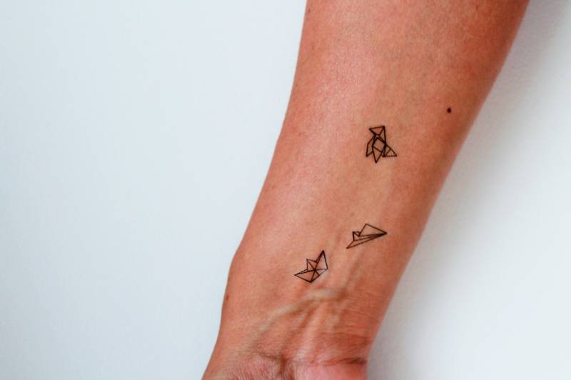 Flugzeug, Boot, Temporärer Tattoo-Papierauflauf | 3Er Set von Etsy - encredelicate