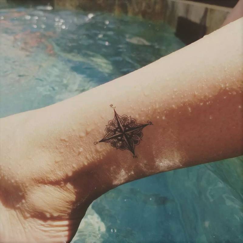 Temporäres Kompass-Tattoo Im Mandala, Gefälschtes Boho-Tattoo von Etsy - encredelicate