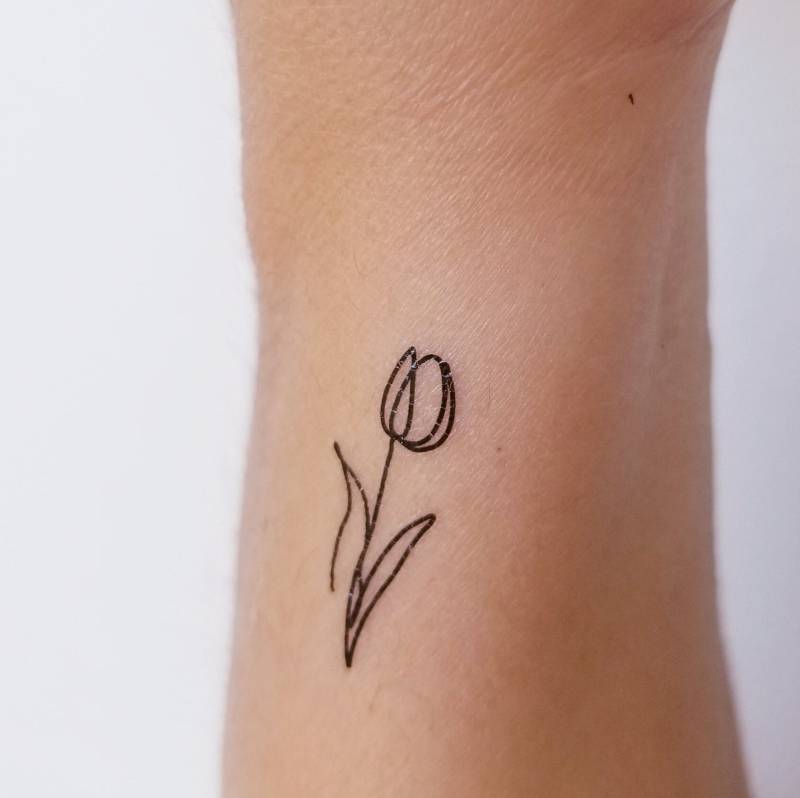 Temporäres Tulpen-Tattoo | 6Er-Set von Etsy - encredelicate