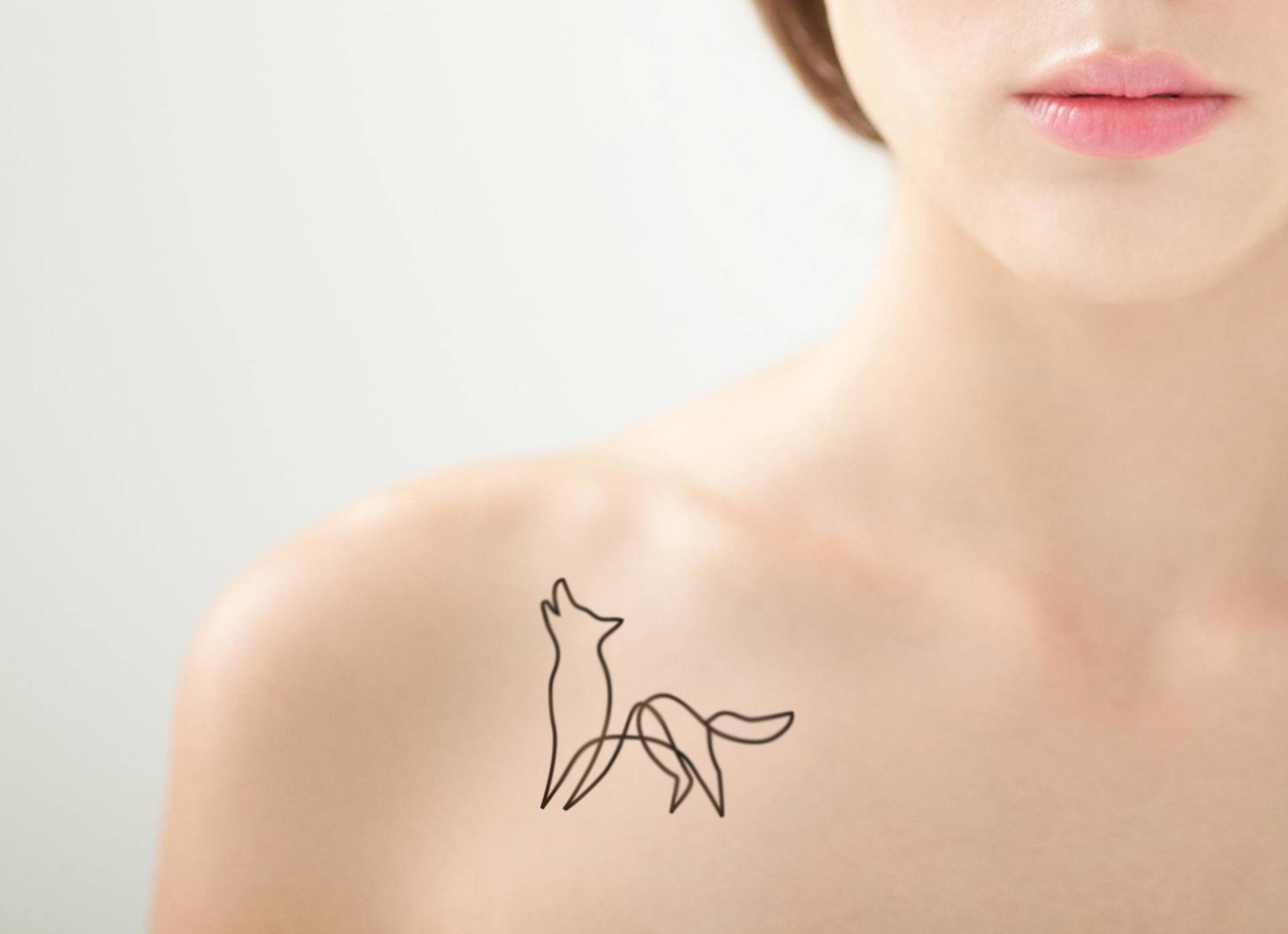 Temporäres Wolf-Tattoo | 2Er-Set Temporäres Wolf-Tattoo | 2Er-Set von Etsy - encredelicate