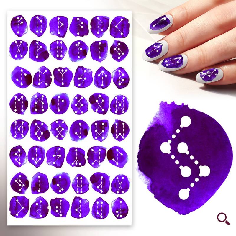 Nagelaufkleber | 5 Blatt Lila Uralte Runen Hexen Symbole Flonz 101-219 von Etsy - flonz