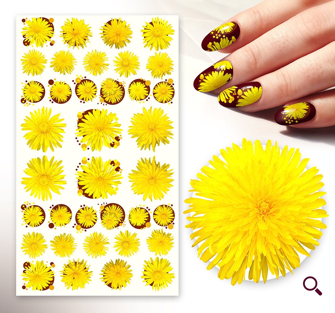 Nagelaufkleber | 5 Blatt Tolle Gelbe Daisy Blumen Süß Sommer Und Frühling Flonz 101-228 von Etsy - flonz