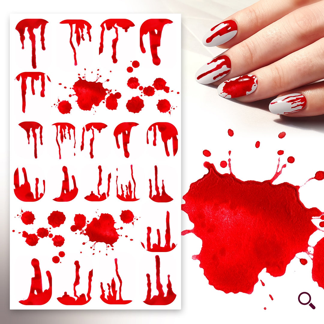 Nagelsticker | 5 Blatt Halloween Gruseliges Blutplatter Und Tropfen Flonz 101-213 von Etsy - flonz