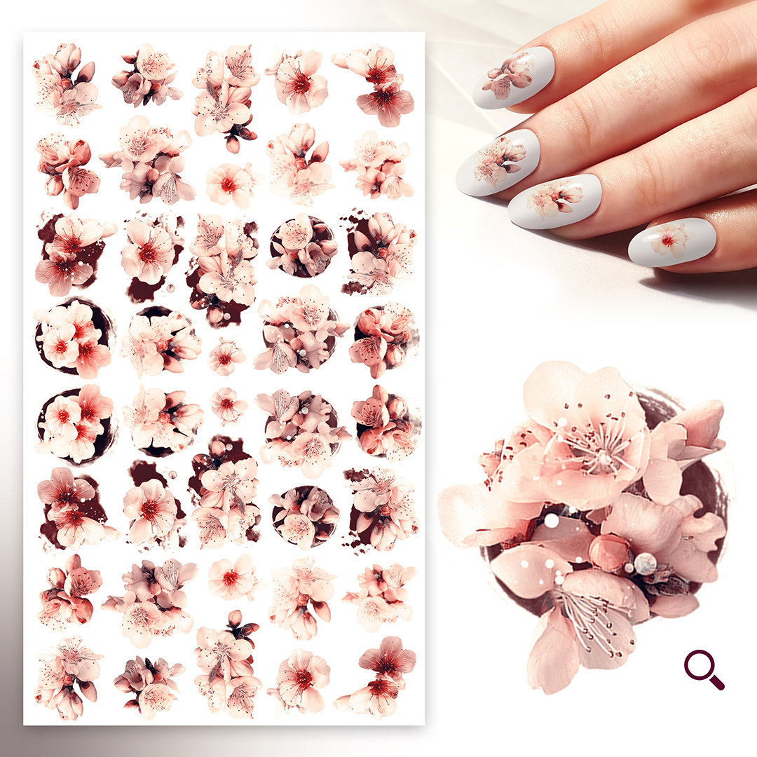 Nagelsticker | 5 Blatt Sakura Blumen Und Blüten Pretty Orange Blooms Flonz 101-216 von Etsy - flonz