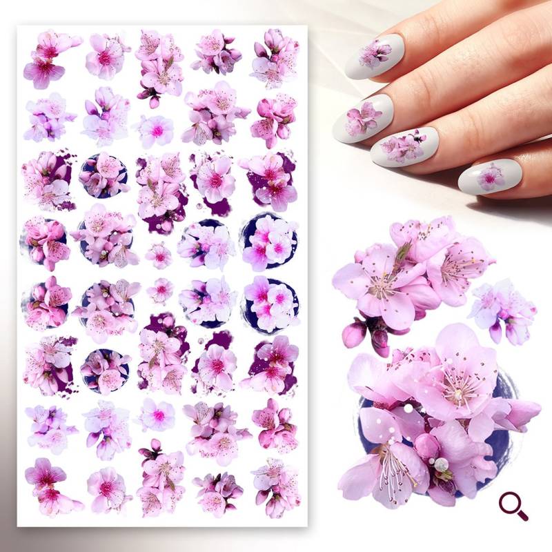 Nagelsticker | 5 Blatt Sakura Blumen Und Blüten Pretty Pink Blooms Flonz 101-215 von Etsy - flonz