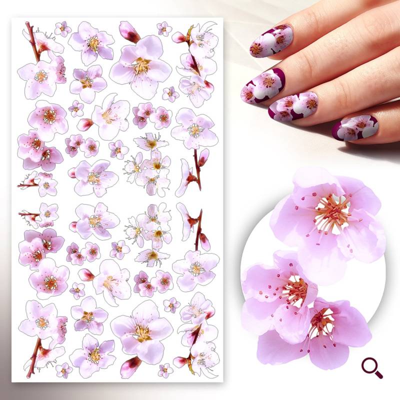 Nageltattoo | 5 Blatt Sakura Kirschblüten Hübsche Hellrosa Knospen Und Blumen Flonz 101-232 von Etsy - flonz