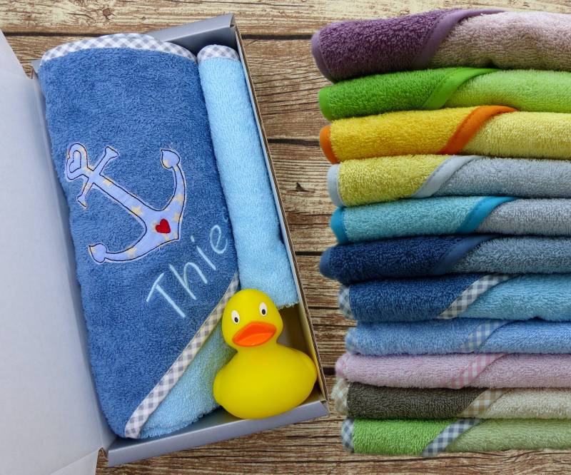 Geschenkset Baby Baden Mit Namen Anker in Wunschfarbe von Etsy - geschenkelibelle