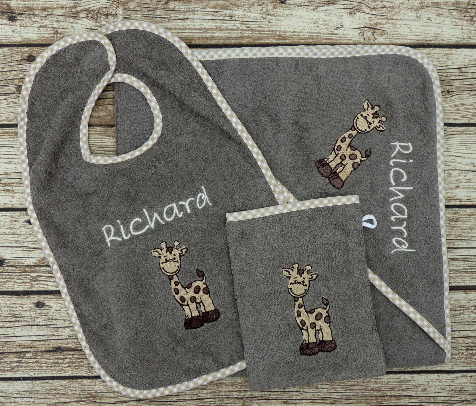 Kapuzenhandtuch Mit Namen Giraffe Coffee Set Xl von Etsy - geschenkelibelle