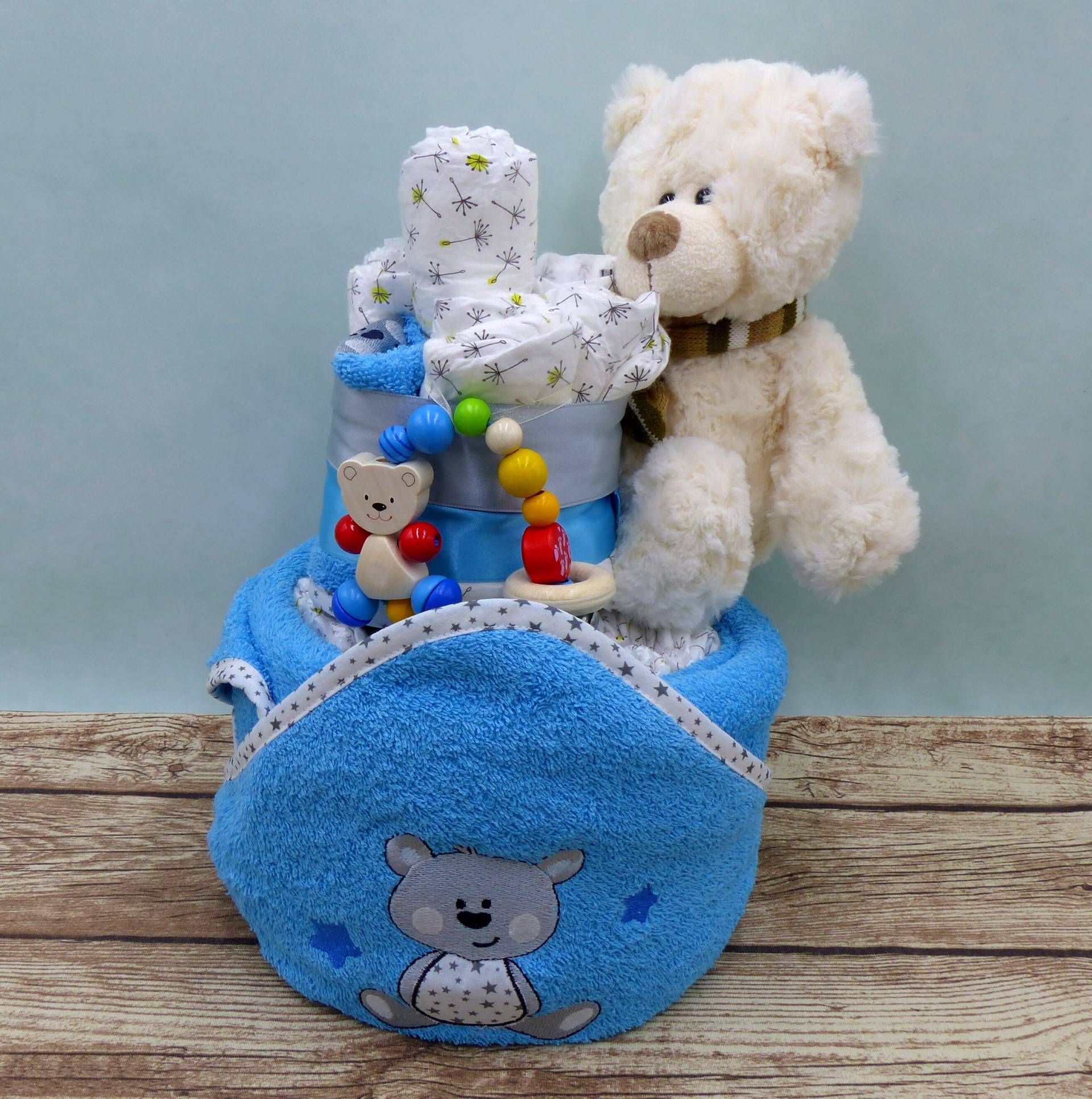 Windeltorte Teddy Türkis Windeltorte Teddy Türkis von Etsy - geschenkelibelle