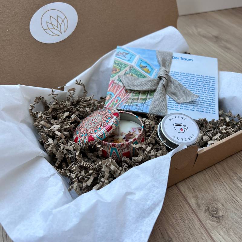 Achtsamkeit Set/Selfcare Kleine Auszeit Geschenkbox Mit Kerze Oder Tee von Etsy - geschichtenkarten