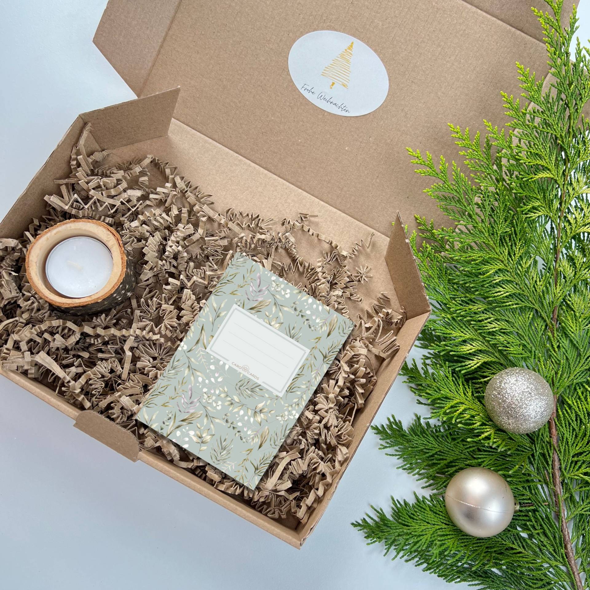 Geschenkbox 06 | Mit Notizheft Und Kerzenhalter Aus Holz Geschenk Weihnachten von Etsy - geschichtenkarten