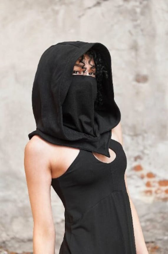 Kapuzenschal, Kostüm Masken, Halloween-Kostüm Frauen, Assassin Hood, Ninja Kostüm, Balaclava Kapuze, Vollgesichtsmaske, Rave Hood von Etsy - gizda