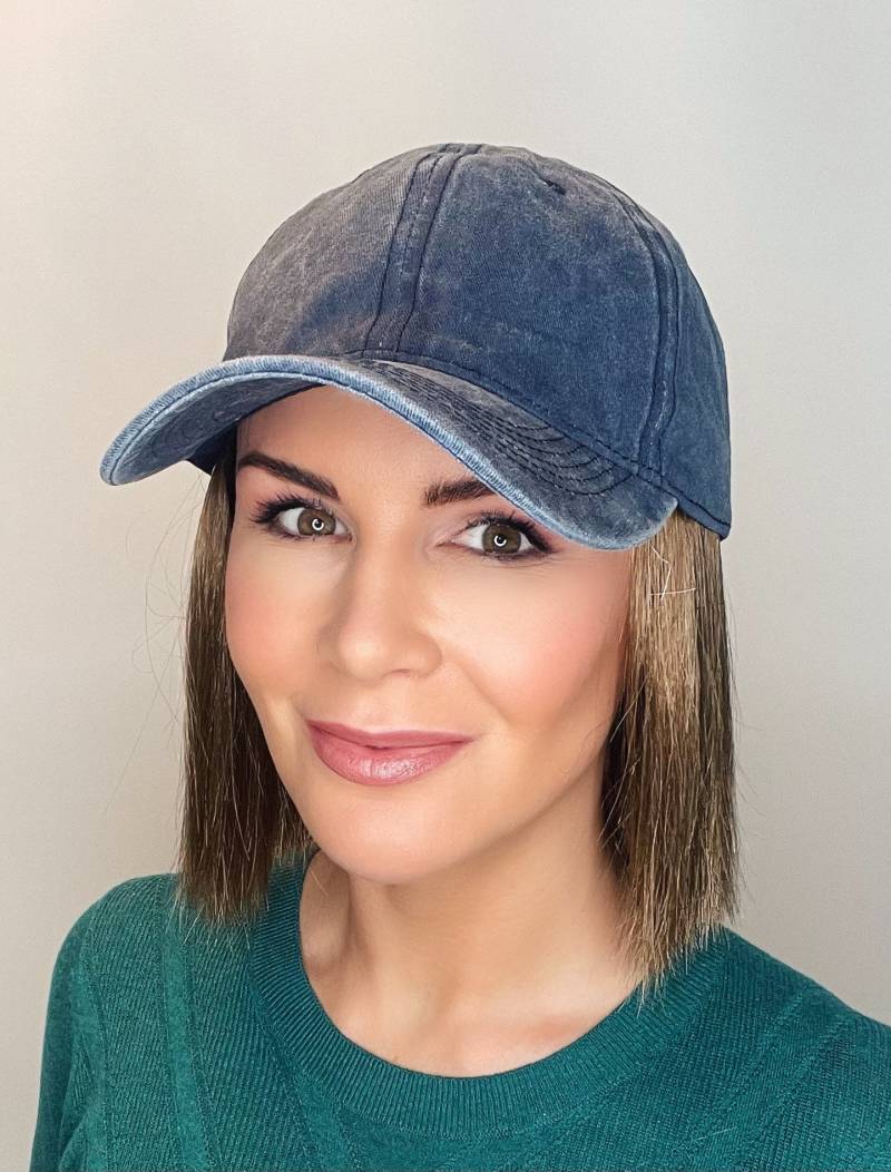 Navy Baseball Cap Mit Kurzen Haaren | Hut Angebrachten Perücke| Mütze Haaren| Haare|Perücke Hut|Perücke Haar von Etsy - headscarvesbyciara1