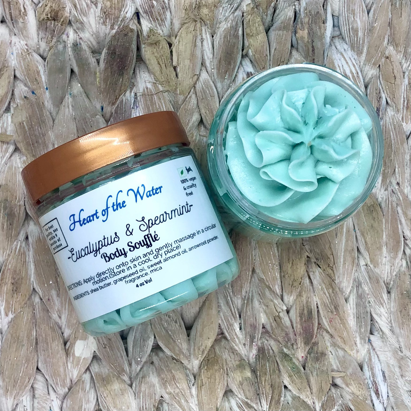 Eukalyptus Minze Stressabbau Dupe Whipped Body Butter - Handgemachte Natürliche Vegane Hautpflege Körperlotion Creme von Etsy - heartofthewater