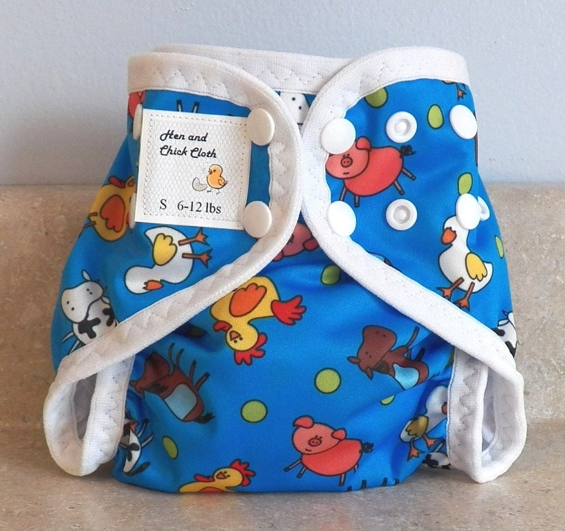 Kleine Pul Windel Abdeckung Mit Bein Gussets - 6 Bis 12 Pfund Blau Ein Doodle 21020 von Etsy - henandchickcloth