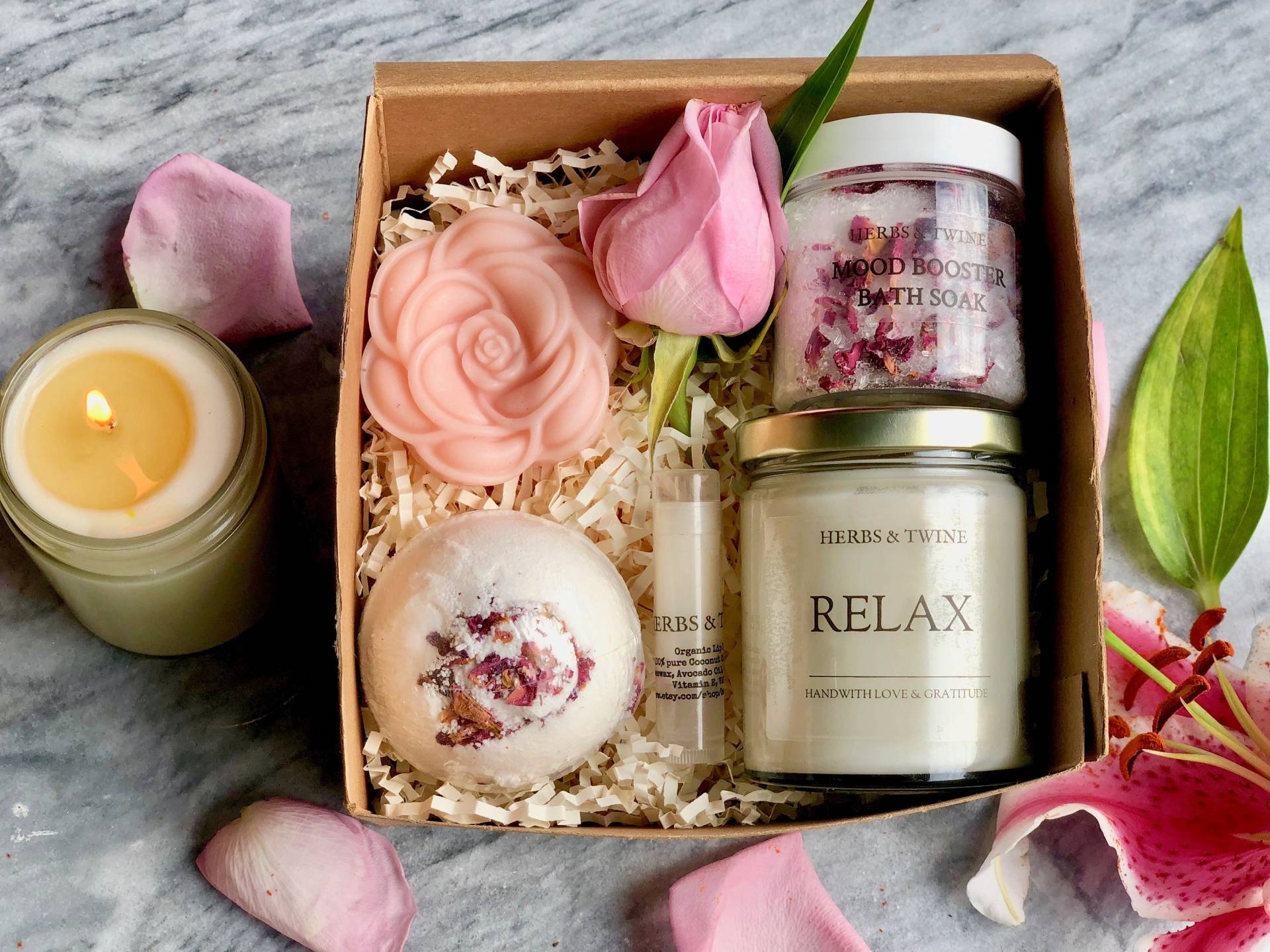 Senden Sie Eine Box Sunshine Spa Geschenkset Für Sie Self Care Paket Ermutigung Geschenk Set Aufmunterungsgeschenk Spa-Korb Denken An von Etsy - herbsandtwine