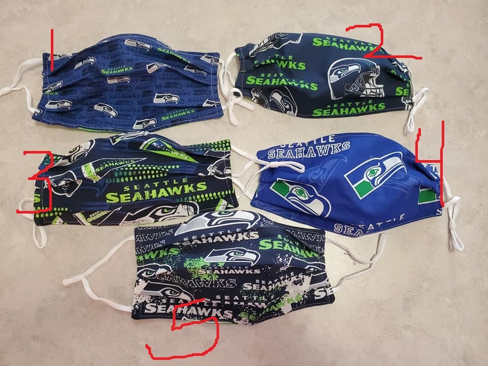 Seattle Seahawks Gesichtsmaske von Etsy - jkaycrafts