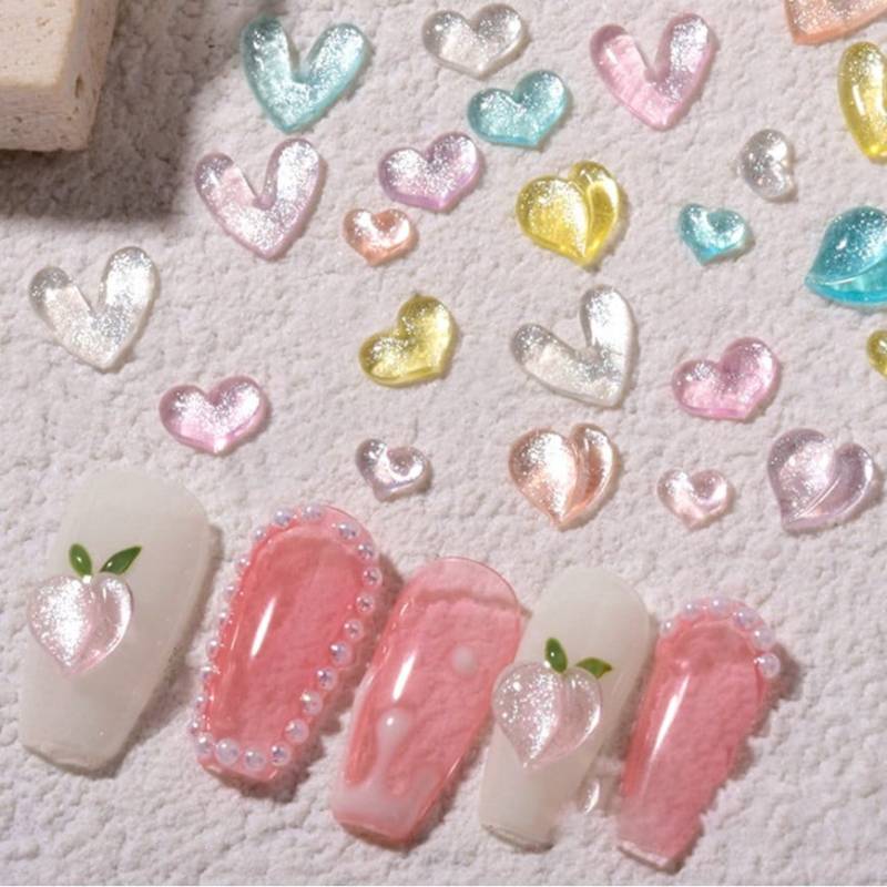 10 Stück Bunte Herz Nagel Charms, Nail Art Dekoration von Etsy - kittynailcharm