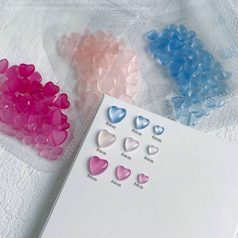 50 Stück Herz Acryl Wechsel Nagel Charms, Nail Art Harz Dekoration von Etsy - kittynailcharm